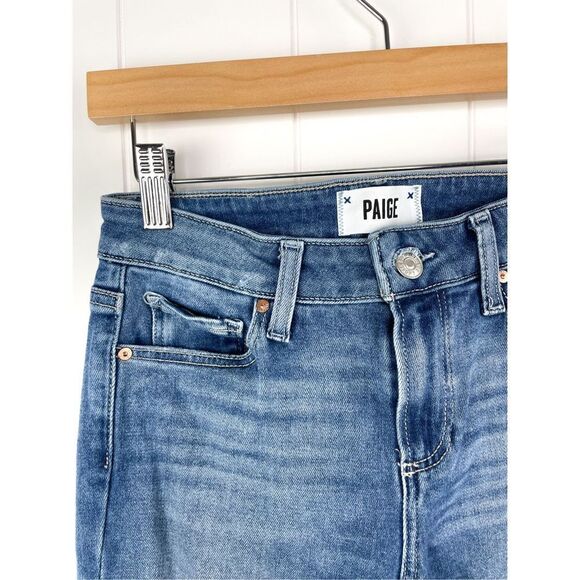 PAIGE Verdugo Ankle Skinny Jeans Jules Destructed‎ Worn Away Hem Size 26 - Picture 3 of 13
